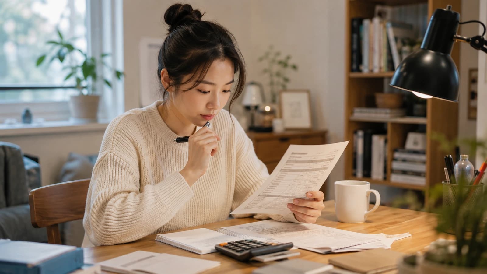 저축 계획과 가입 일정을 확인하는 청년
